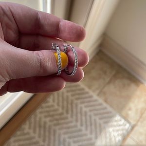 Hoop white gold diamond earrings